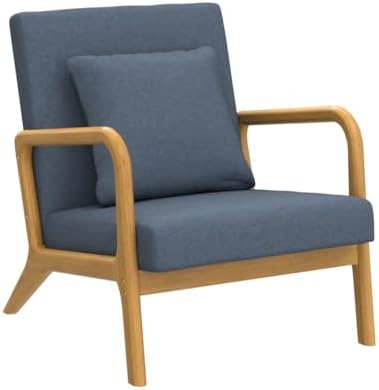 ELUCHANG Mid-Century Modern Accent Chair with Lumbar Pillow,Upholstered Armch...