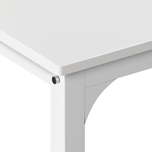 soges Kitchen Table Set for 4, Off White Nesting Table with Chairs & Bench