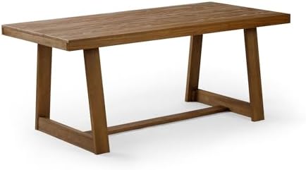 Plank+Beam Classic 72 Inch Dining Table, Rectangular, Pecan Wirebrush | Non-T...