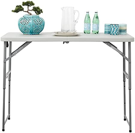Office Star Resin Multipurpose Rectangle Table, 4-Feet Long, Height Adjustabl...