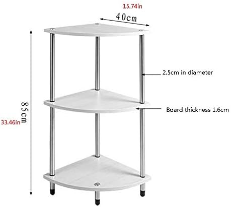 Telephone Table, Fan-Shaped Corner Side Table,3-Layer Rack,Assemble The Coffe...