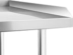 AmGood Commercial Work Table with Backsplash and Sidesplashes | NSF (Stainless Steel Table with Sideguards, 36" Long x 30" Deep)