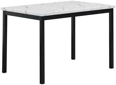 Roundhill Furniture 5 Piece Citico Metal Dinette Set with Laminated Faux Marb...
