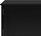 SIMPLIHOME Draper TV Stand - 60 inch Wide Solid Wood Low Media Console in Black, Mid Century Modern Entertainment Center for Living Room for TVs up to 65 Inches with Cabinets and Cable Management