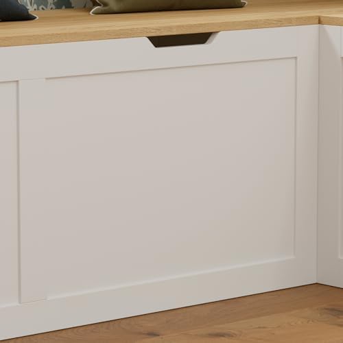 L Shaped Breakfast Nook Bench with Hidden Storage, 63 Inch Corner Dining Benc...