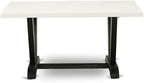 East West Furniture VT626 V-Style Kitchen Dining Table - a Rectangle Wooden Table Top with Stylish Legs, 36x60 Inch, Multi-Color