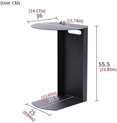 Telephone Table, Black Sofa Side End Tables Living Room,C Shaped End Table,Ca...