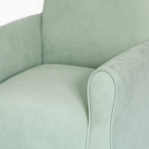Toddler Personalized Armchair, Kids Upholstered Rocking Chair with Personalization, Toddler Chair with Personalized Name, Comfy Child Armchair, (Seafoam Green Suede, Rockers)