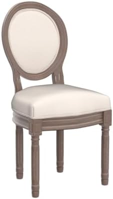 Nrizc French Country Dining Chairs Set of 4, Farmhouse Fabric Chairs with Rou...