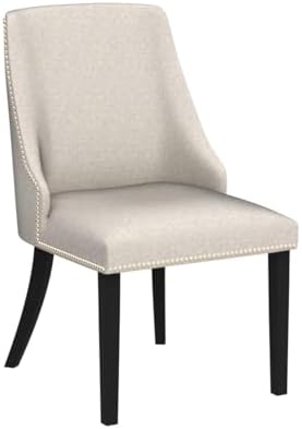 CHITA Farmhouse Dining Chairs with Nailhead Trim, Set of 2, Linen | Fabric Hi...