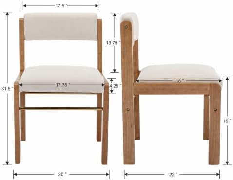 CIMOTA Mid Century Modern Dining Chairs Set of 6 Fabric Kitchen Comfy Dining ...