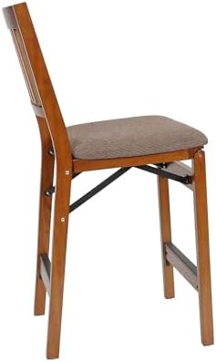 MECO Stakmore Premium Solid Wood Dining Table Folding Counter Stools Set with...