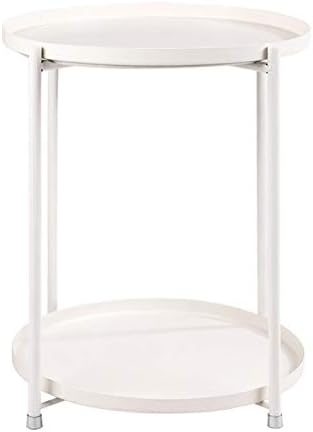 Telephone Table, Tray Metal End Table,Side Table Round Tray,Removable Tray Ou...