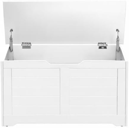 VASAGLE Storage Chest, 31.5 Inches Width Bench with 2 Safety Hinges | Farmhou...