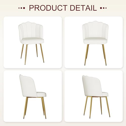 VECELO Velvet Dining Chairs Set of 2, Modern Upholstered Kitchen Chairs with ...