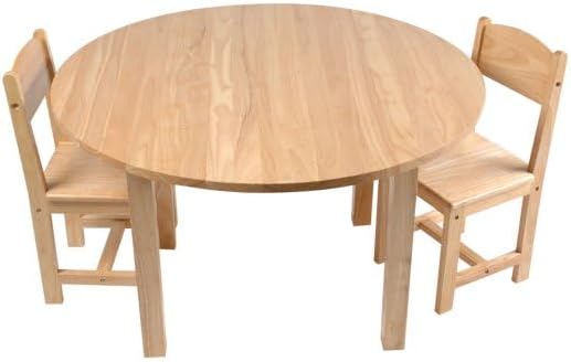 Constructive Playthings Deluxe Solid Hardwood Round Table and Chairs | For Cl...