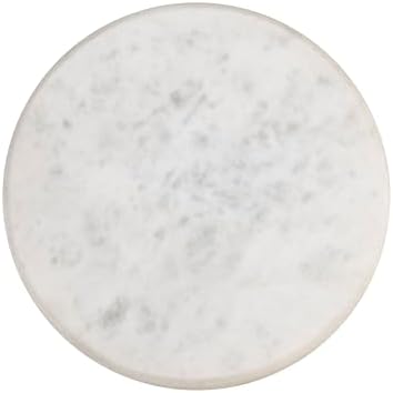 JONATHAN Y Oliver 8" Round Marble Pedestal Drink Table, Gold/White | 22....