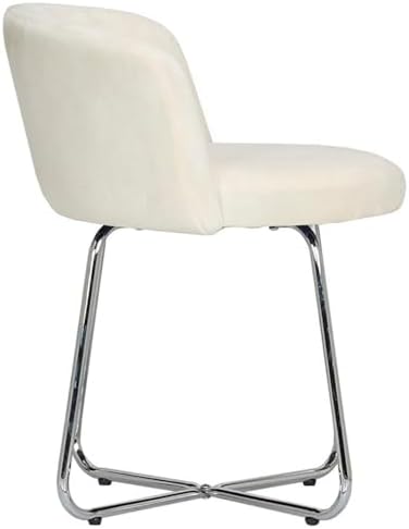 Hillsdale, Marisol Round Metal and Upholstered Vanity Stool with Scoop Back f...