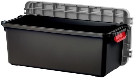 IRIS USA 2-Pack 15 Gallon Lockable Storage Trunk TrailBox, Dark Gray/Gray | K...