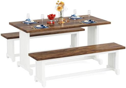 Tribesigns 47-Inch Small Dining Table Set for 2, 3-Piece Kitchen Table with 2...