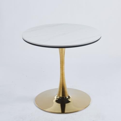 Mid Century Dining Table & Small Kitchen Table | Golden and White Tulip T...