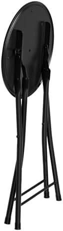 Lavish Home Portable Folding Stool with Backless Seat, Black, 18 Inch