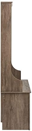Prepac Entryway Organizer with 4 Coat Hooks, Coat Rack Hall Tree with Bench and Coat Storage, Furniture for Entryway with 15 Cubbies for Shoe Storage, 38” W x 68” H x 15.5” D, Drifted Gray