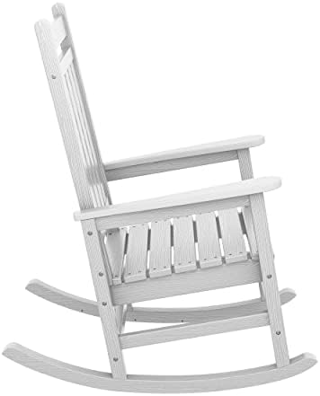 SERWALL Outdoor Rocking Chair Set of 2, Adult HDPE Rocking Chair, White | 21....