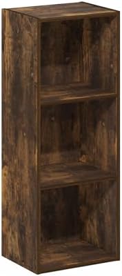 Furinno LUDER Book Shelf, 3-Cube Bookshelf, Bookcase with Open Shelves, 9.3 x...
