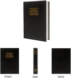 Leather Book Safe (Size 10.79"×7.72"×1.97") Real Paper Secret for Jewelry, Money and Cash, Diversion Book Safe,Hollow with Hidden, Combination Lock (L, Black-Combination)