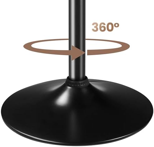 Yaheetech 3-Piece Bar Table and Stools, PU Leather Full Black