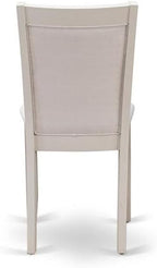 East West Furniture X097MZ001-5 5 Piece Dining Table Set for 4 Includes a Rectangle Kitchen Table with X-Legs and 4 Cream Linen Fabric Parsons Dining Chairs, 40x72 Inch, Multi-Color