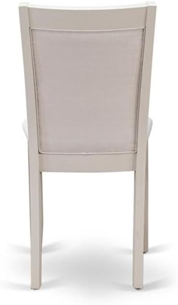 East West Furniture X077MZ001-6 6 Piece Kitchen Table Set Contains a Rectangle Dining Table with X-Legs and 4 Cream Linen Fabric Parson Chairs with a Bench, 40x72 Inch, Multi-Color