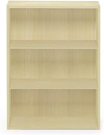 Furinno PASIR Book Shelf, 3-Tier Bookshelf, Storage Shelves Bookcase, 9.7 x 2...