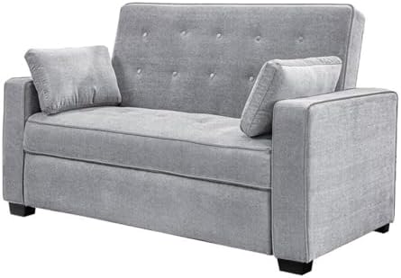 Serta Ainsley 66.5" Convertible Sleeper Loveseat, Full Size, Dreamcoil C...