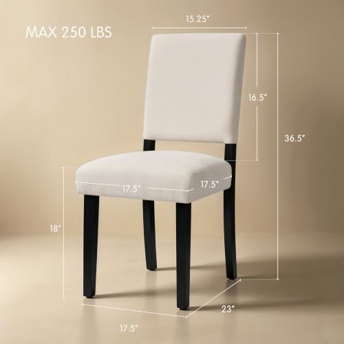 CHUN YI Dining Chairs Set of 4, Upholstered Dining Room Chairs, Modern Farmho...