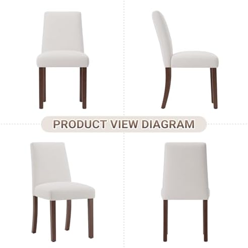 MALOL Modern Dining Chairs Set of 4, Upholstered Kitchen Chairs with High Bac...