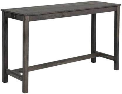 59" Counter Height Bar Table Set with Power Outlet, Industrial Breakfast...