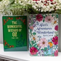 Steel Mill & Co. Ceramic Book-Shaped Vase, Alice's Adventures in Wonderland | Original Large Decorative Vases for Home Decor, Cute Whimsical Classic Bookshelf Decor, Unique Vase for Book Lovers
