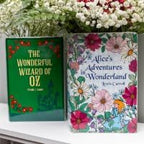 Steel Mill & Co. Ceramic Book-Shaped Vase, Alice's Adventures in Wonderland | Original Large Decorative Vases for Home Decor, Cute Whimsical Classic Bookshelf Decor, Unique Vase for Book Lovers