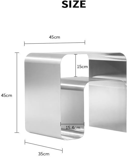 Modern Stainless Steel Side Table – Seamless Integrated Design, Sturdy and St...