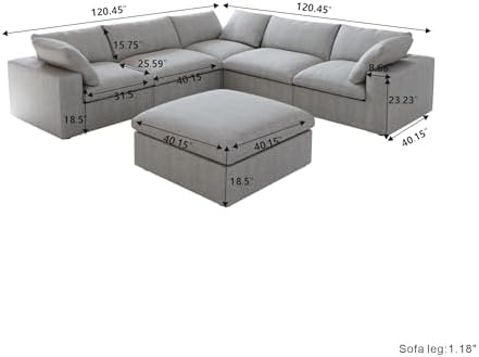 JACH V Shape Couches Sectional for Living Room, Modular Convertible Sofa Couc...