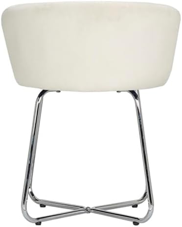 Hillsdale, Marisol Round Metal and Upholstered Vanity Stool with Scoop Back f...