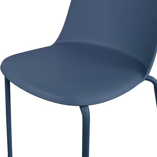 2xhome Set of 4 Modern Stackable Armless Dining Chairs | Plastic Shell Seat w...