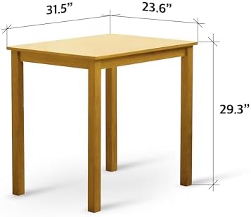 Livinia Seattle 3-Piece Wooden Dining Table Set for 2, Modern Farmhouse Kitch...