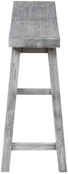 Pemberly Row Wood Backless Bench, Storm Gray Wire-Brush Finish, 33 in Wide, A...