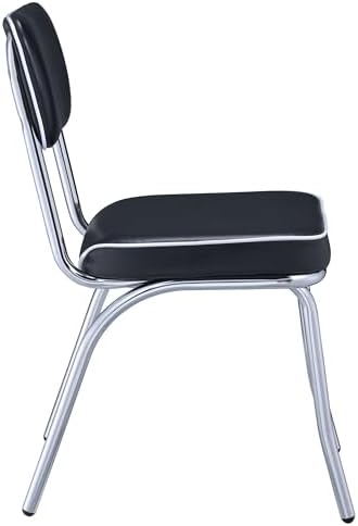Coaster Home Furnishings Retro Set of 2 Open Back Dining Side Chairs Faux Lea...