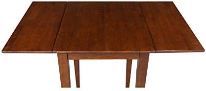 IC International Concepts Solid Wood Drop Leaf Table, 36", Unfinished