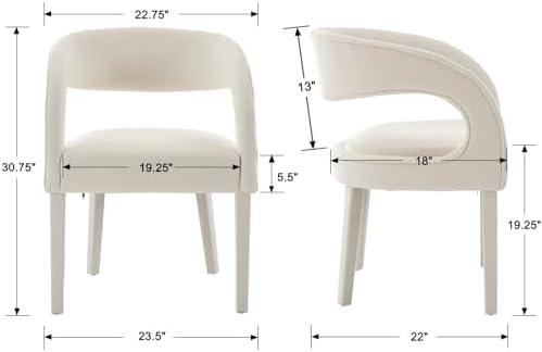 CIMOTA White Upholstered Dining Chairs Set of 6 Modern Kitchen & Dining R...