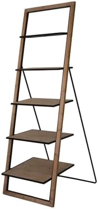 5-Tier Ladder Shelfing, Free Standing Organizer Shelves with Metal Stand, Two-Tone Indoor/Outdoor Plant Ladders, Ideal for Kitchen, Garden, Balcony Use
